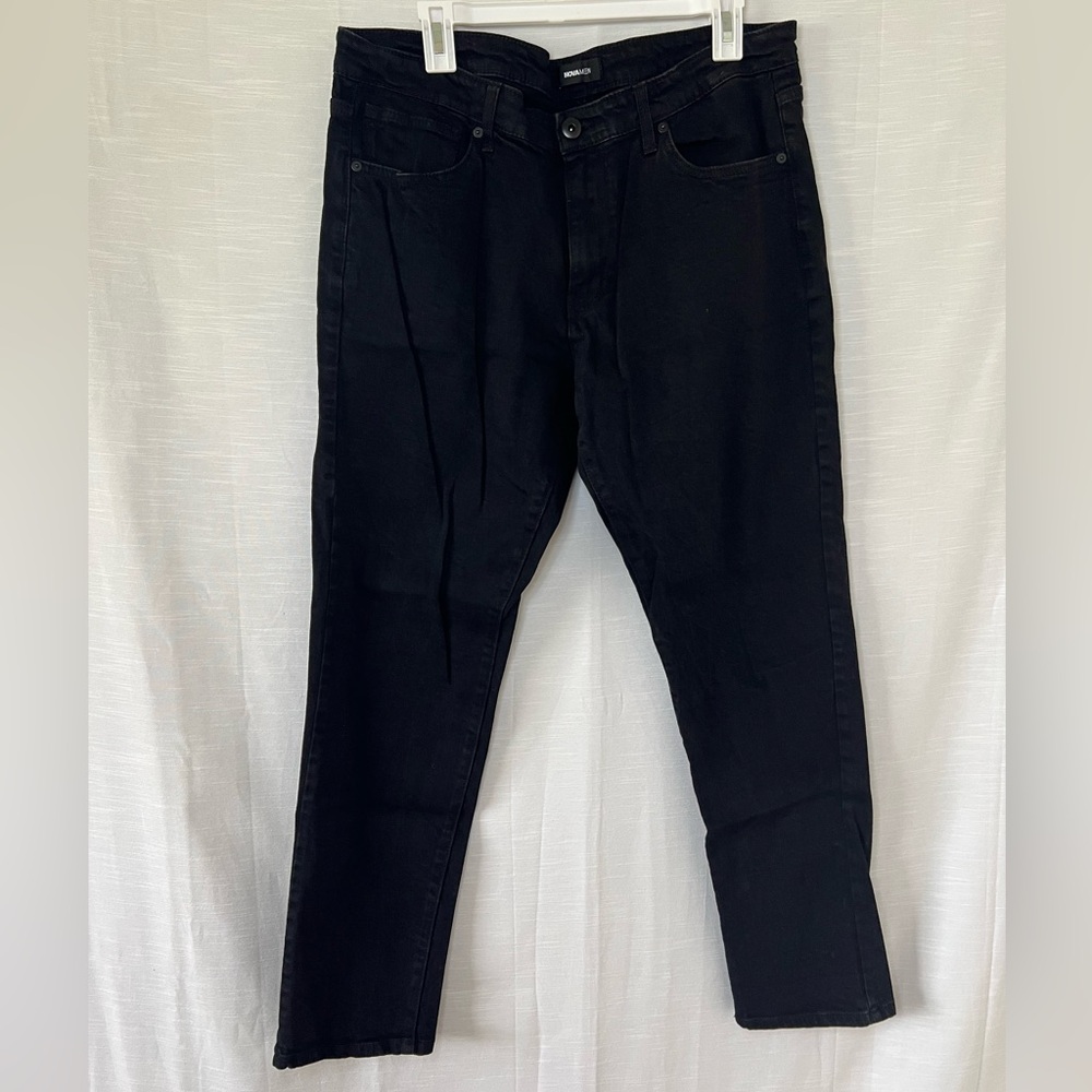 Nova Jeans Mens 38 Black Skinny Stretch Dark Wash Denim